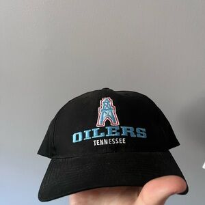Vintage Tennesse Oilers NFL 90’s Snapback Black Hat Embroidered OSFM